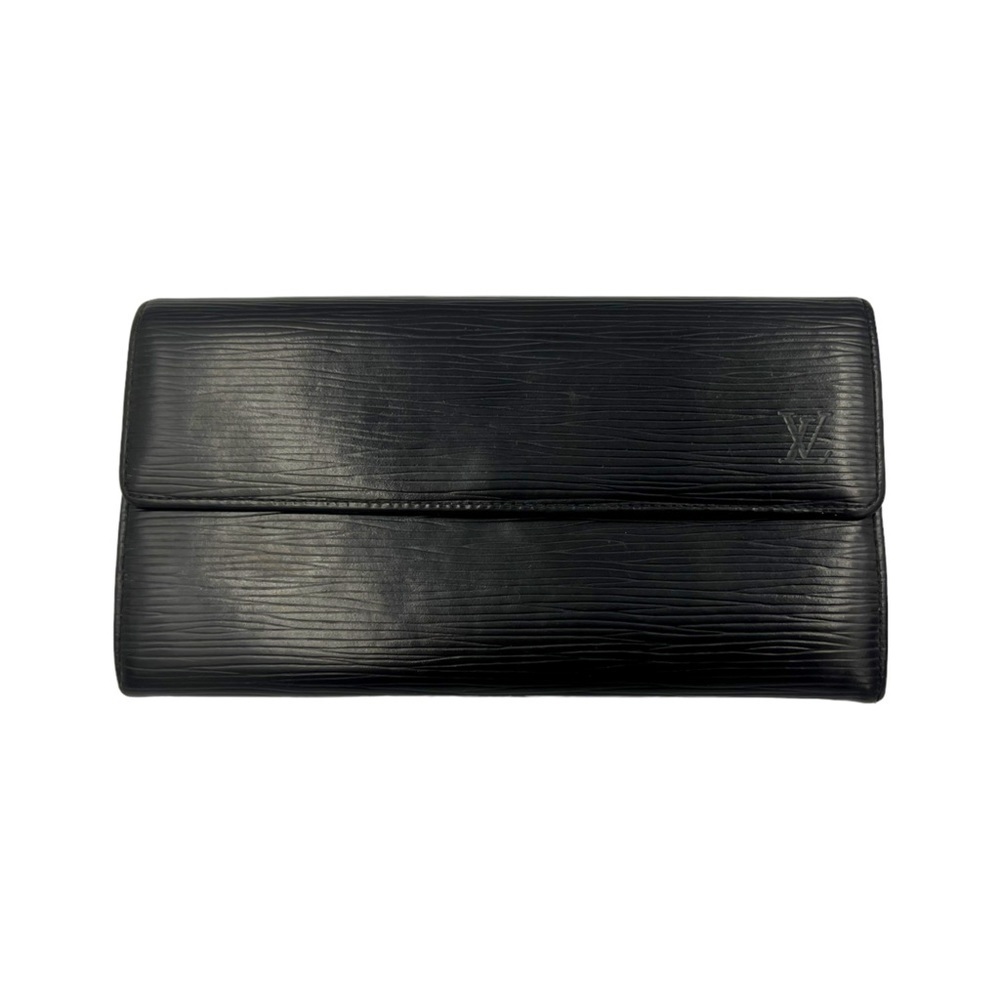 LOUIS VUITTON Epi Long Wallet Black